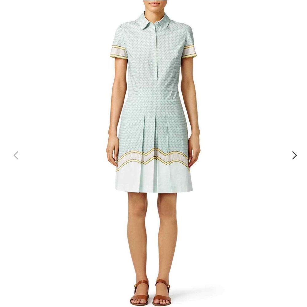 Tory Burch Light Blue and Yellow Dress
